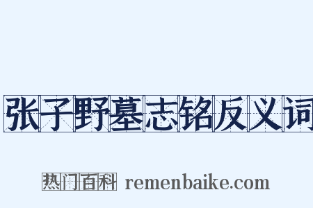 张子野墓志铭反义词是什么意思的图片